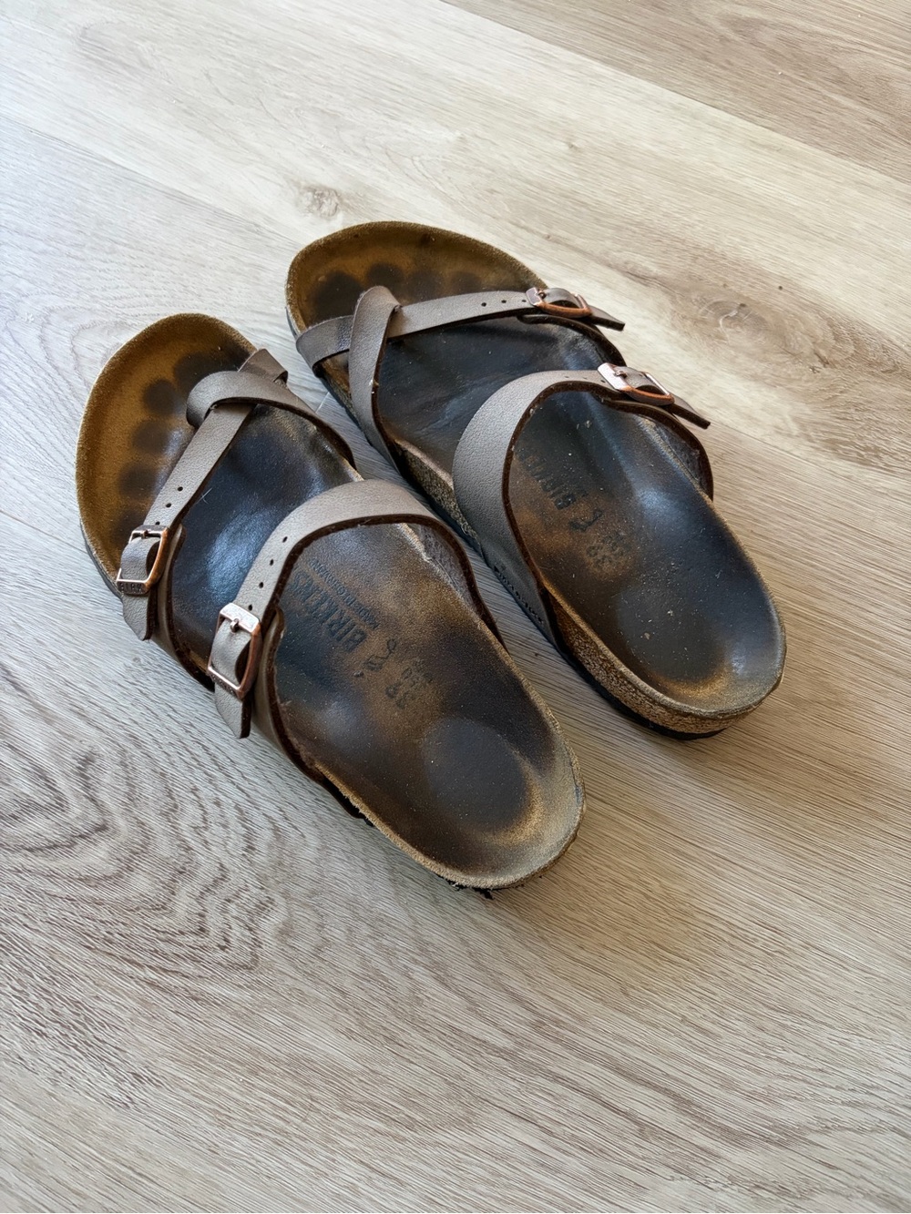 Birkenstock Mayari Comfort Thong Slide Brown Sandals Sz 39